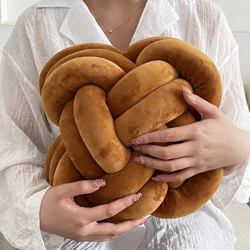 Inyahome Knot Pillow Ball Xmas Plush Floor Cushion  Clean Vanilla Store