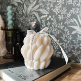 Elegant White and Golden Geometric Candle - Scented