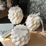 Elegant White and Golden Geometric Candle - Scented
