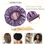 Unscented Silk Satin Sleep Cap Bonnet with Wide Brim