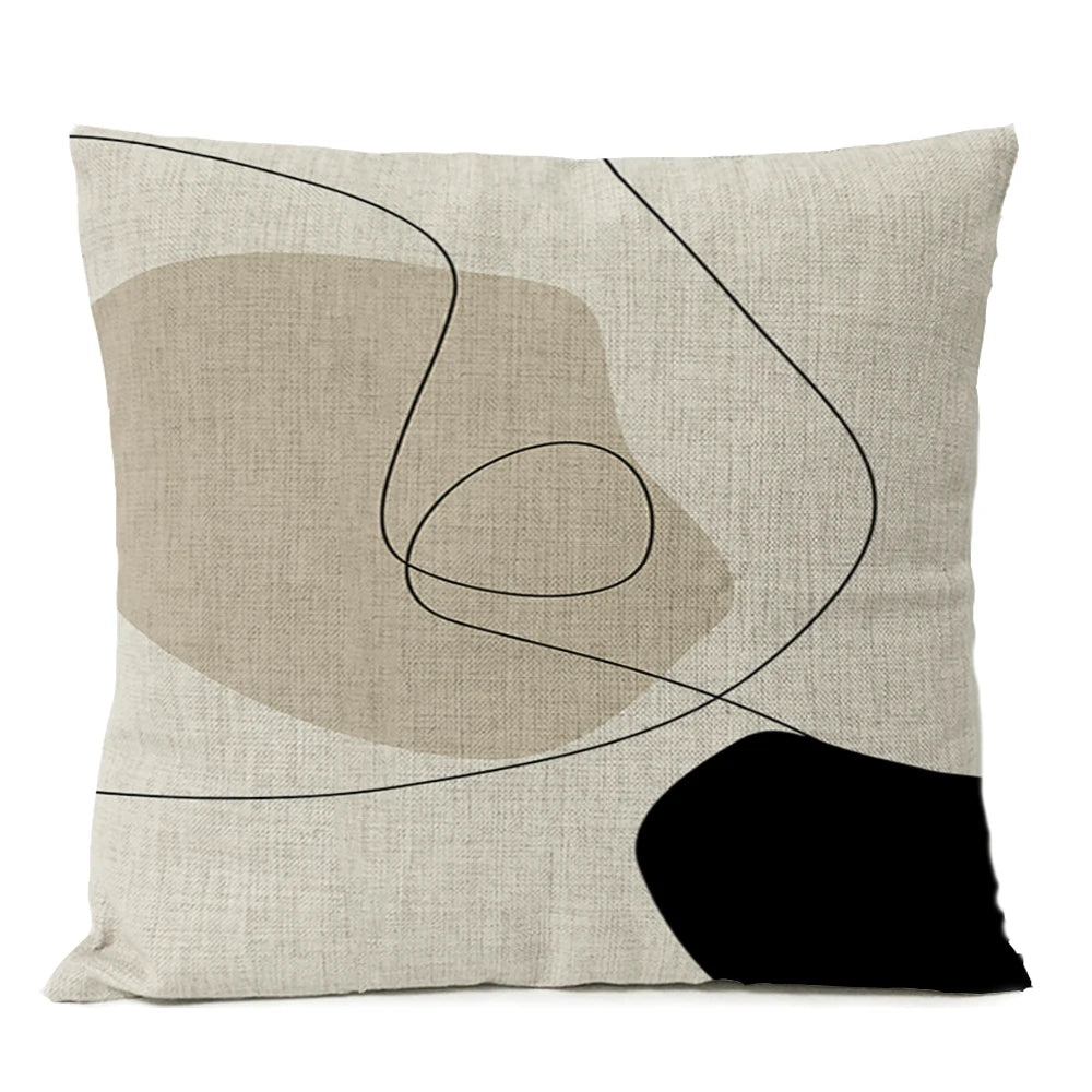 Abstract Minimalist Boho Pillow Cover - Black Design  Clean Vanilla Store