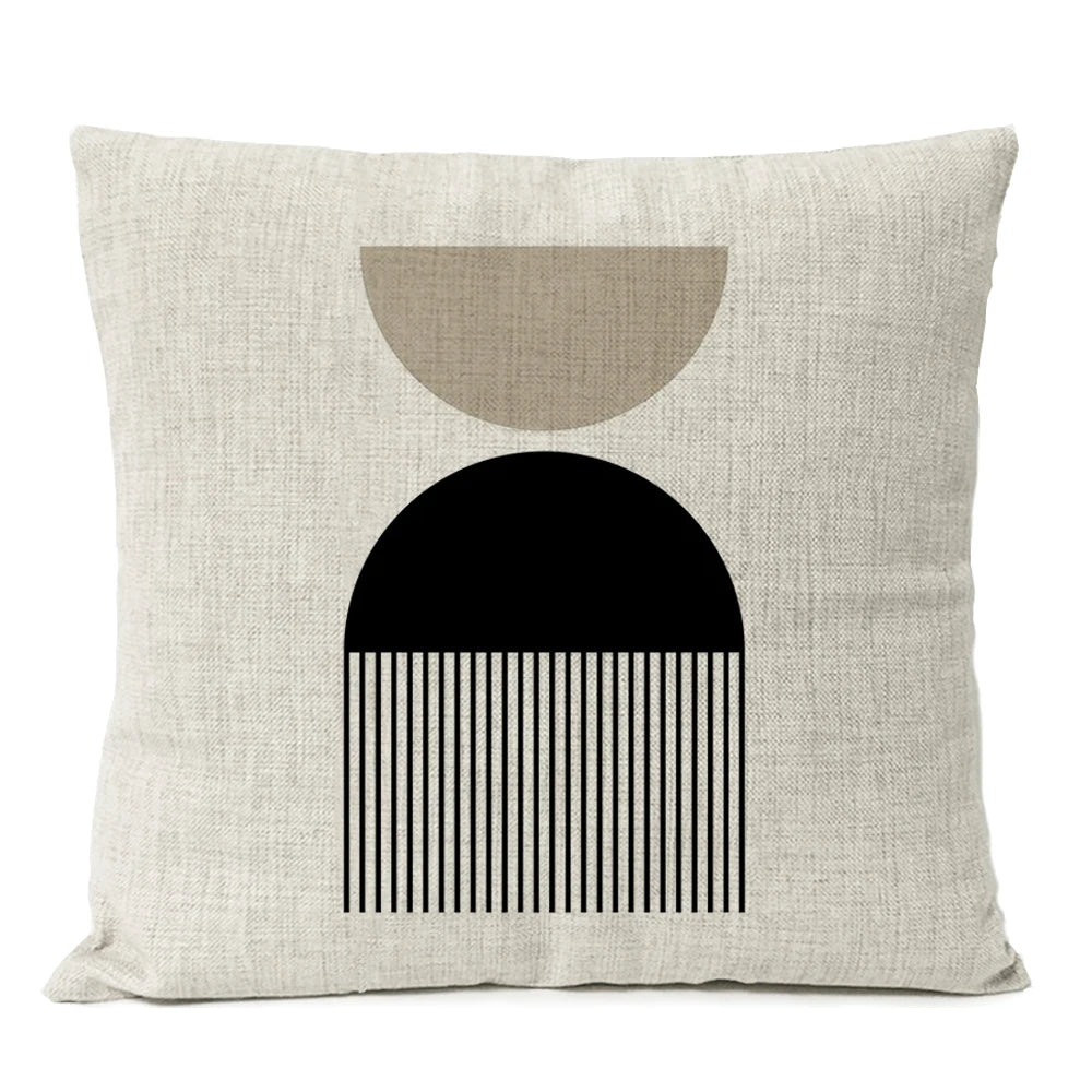 Abstract Minimalist Boho Pillow Cover - Black Design  Clean Vanilla Store