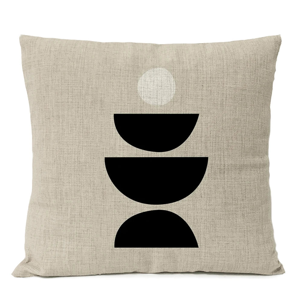 Abstract Minimalist Boho Pillow Cover - Black Design  Clean Vanilla Store