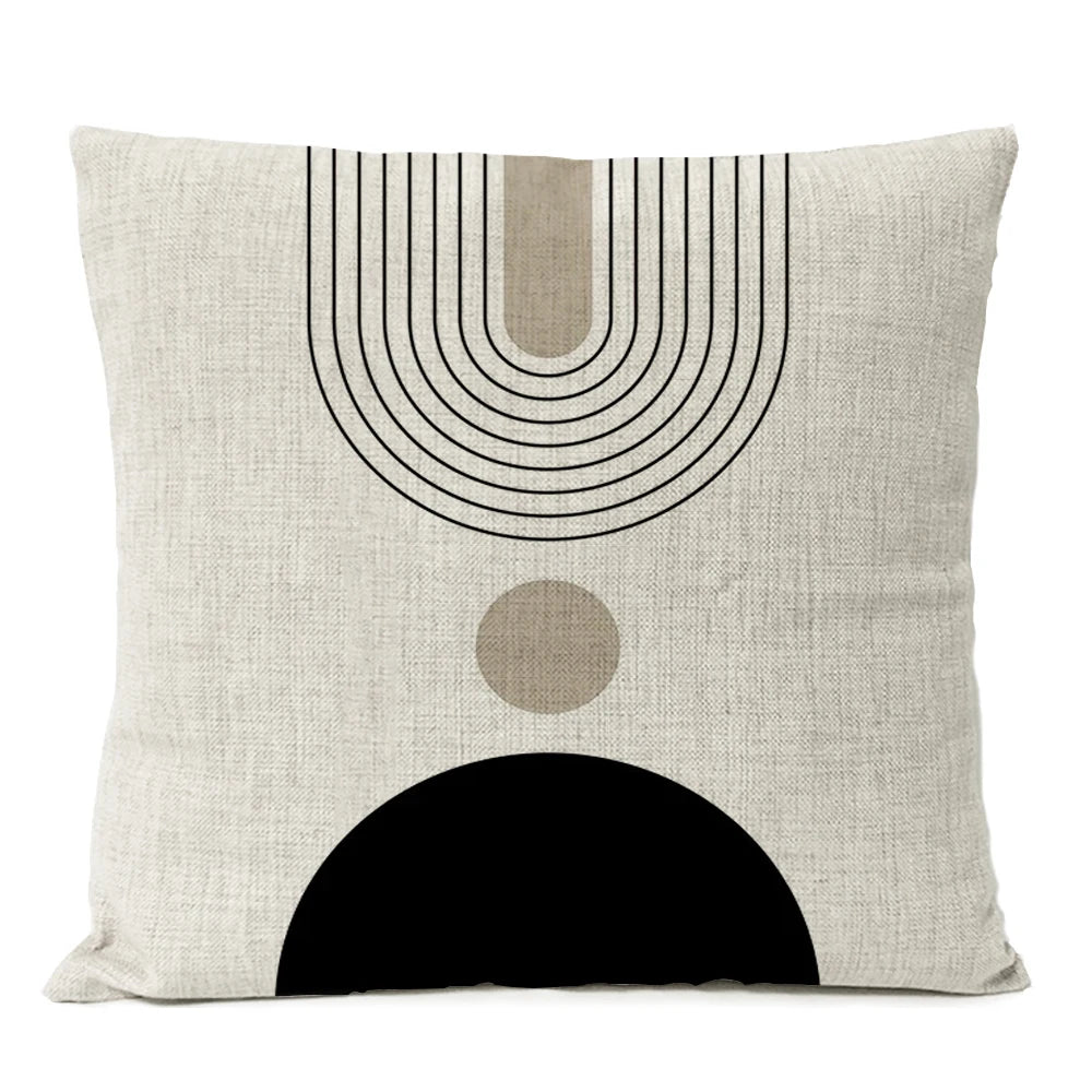 Abstract Minimalist Boho Pillow Cover - Black Design  Clean Vanilla Store