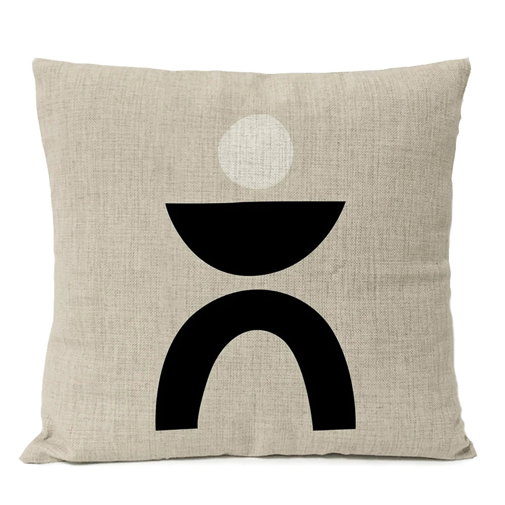 Abstract Minimalist Boho Pillow Cover - Black Design  Clean Vanilla Store