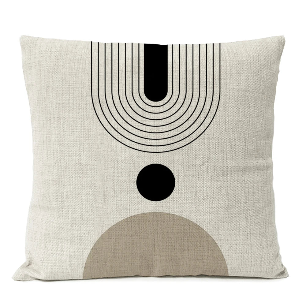 Abstract Minimalist Boho Pillow Cover - Black Design  Clean Vanilla Store