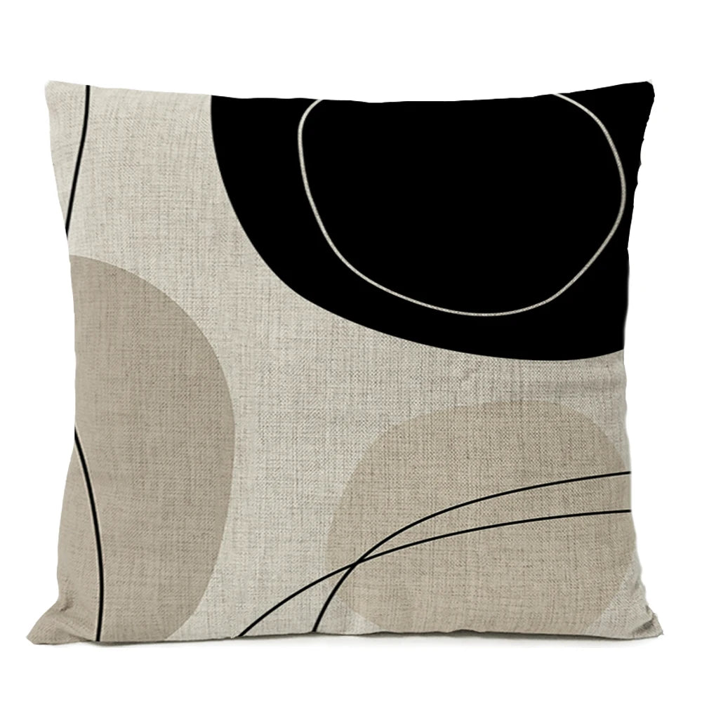 Abstract Minimalist Boho Pillow Cover - Black Design  Clean Vanilla Store