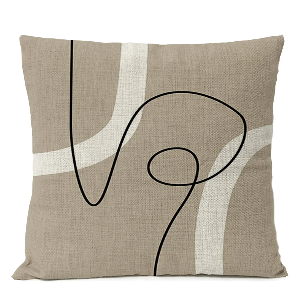 Abstract Minimalist Boho Pillow Cover - Black Design  Clean Vanilla Store