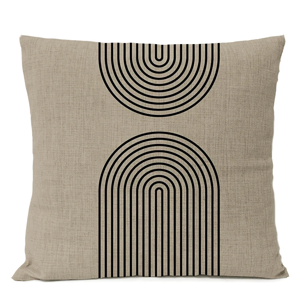 Abstract Minimalist Boho Pillow Cover - Black Design  Clean Vanilla Store