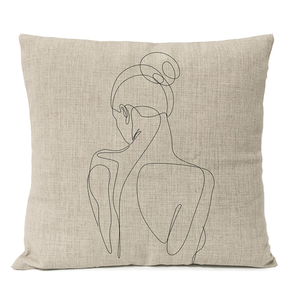 Abstract Minimalist Boho Pillow Cover - Black Design  Clean Vanilla Store