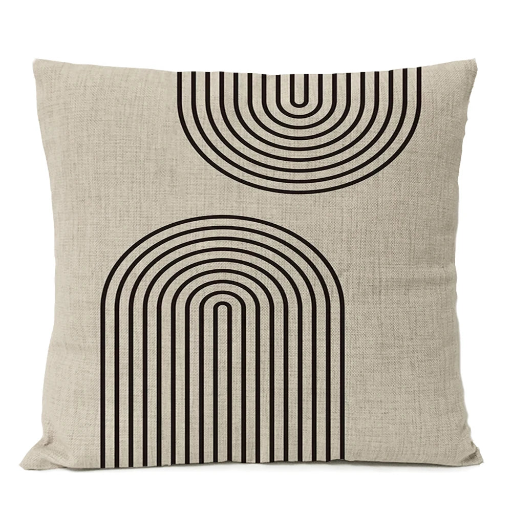 Abstract Minimalist Boho Pillow Cover - Black Design  Clean Vanilla Store