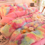 3Pcs Super Warm Coral Fleece Bedding Set Cozy Comfort  Clean Vanilla Store