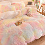 3Pcs Super Warm Coral Fleece Bedding Set Cozy Comfort  Clean Vanilla Store