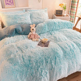 3Pcs Super Warm Coral Fleece Bedding Set Cozy Comfort  Clean Vanilla Store