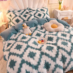 3Pcs Super Warm Coral Fleece Bedding Set Cozy Comfort  Clean Vanilla Store