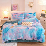 3Pcs Super Warm Coral Fleece Bedding Set Cozy Comfort  Clean Vanilla Store