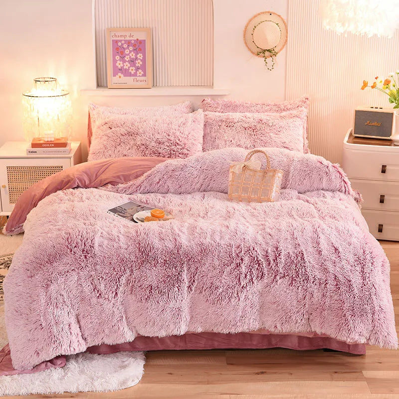 3Pcs Super Warm Coral Fleece Bedding Set Cozy Comfort  Clean Vanilla Store