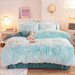 3Pcs Super Warm Coral Fleece Bedding Set Cozy Comfort  Clean Vanilla Store