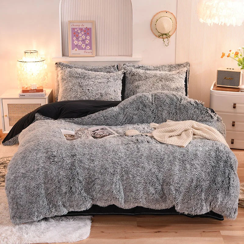 3Pcs Super Warm Coral Fleece Bedding Set Cozy Comfort  Clean Vanilla Store