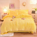 3Pcs Super Warm Coral Fleece Bedding Set Cozy Comfort  Clean Vanilla Store