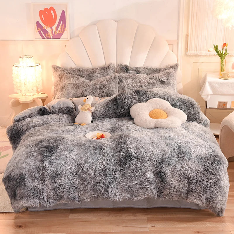3Pcs Super Warm Coral Fleece Bedding Set Cozy Comfort  Clean Vanilla Store