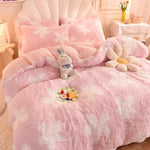 3Pcs Super Warm Coral Fleece Bedding Set Cozy Comfort  Clean Vanilla Store