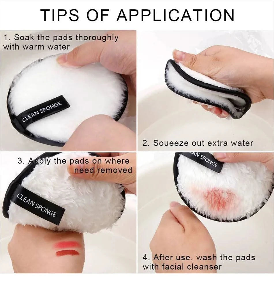 4Pcs Makeup Remover Wipes Reusable Cotton Pads  Clean Vanilla Store