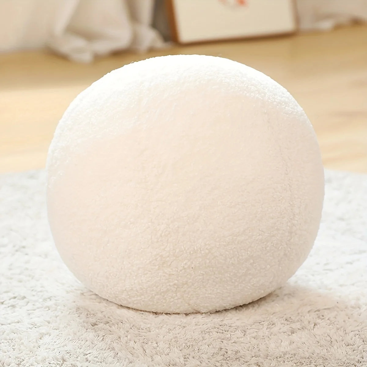 Spherical Boucle Throw Pillow Cushion for Cozy Style  Clean Vanilla Store