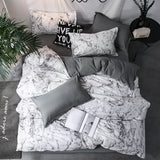 Soft Marble Duvet Cover Set for Cozy Bedroom 2pcs  Clean Vanilla Store