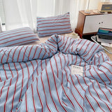 Classic Style Striped Duvet Cover Set - 3pcs  Clean Vanilla Store