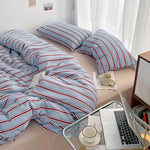 Classic Style Striped Duvet Cover Set - 3pcs  Clean Vanilla Store