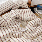 Classic Style Striped Duvet Cover Set - 3pcs  Clean Vanilla Store
