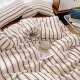 Classic Style Striped Duvet Cover Set - 3pcs  Clean Vanilla Store