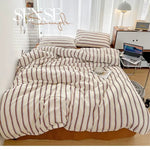 Classic Style Striped Duvet Cover Set - 3pcs  Clean Vanilla Store