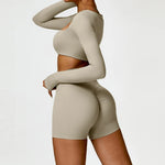 2PCS High Waist Yoga Suit Sports Set Women Shorts  Clean Vanilla Store