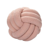 Hand-Knotted Ball Throw Pillow Cushion in Soft Lamb Fleece  Clean Vanilla Store