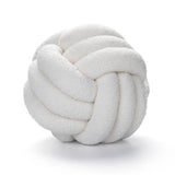 Hand-Knotted Ball Throw Pillow Cushion in Soft Lamb Fleece  Clean Vanilla Store