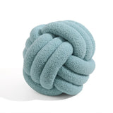 Hand-Knotted Ball Throw Pillow Cushion in Soft Lamb Fleece  Clean Vanilla Store