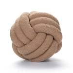 Hand-Knotted Ball Throw Pillow Cushion in Soft Lamb Fleece  Clean Vanilla Store