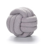 Hand-Knotted Ball Throw Pillow Cushion in Soft Lamb Fleece  Clean Vanilla Store