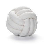 Hand-Knotted Ball Throw Pillow Cushion in Soft Lamb Fleece  Clean Vanilla Store