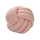 Hand-Knotted Ball Throw Pillow Cushion in Soft Lamb Fleece  Clean Vanilla Store