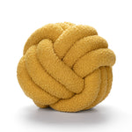 Hand-Knotted Ball Throw Pillow Cushion in Soft Lamb Fleece  Clean Vanilla Store