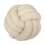 Hand-Knotted Ball Throw Pillow Cushion in Soft Lamb Fleece  Clean Vanilla Store