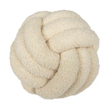 Hand-Knotted Ball Throw Pillow Cushion in Soft Lamb Fleece  Clean Vanilla Store