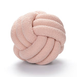Hand-Knotted Ball Throw Pillow Cushion in Soft Lamb Fleece  Clean Vanilla Store
