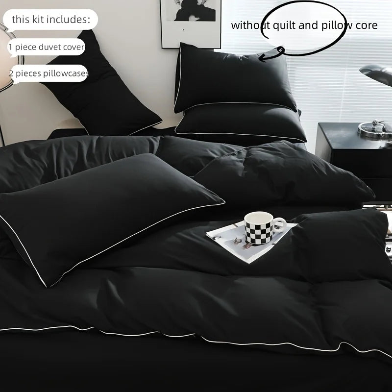 Modern Contrast Duvet & Pillowcase Set for Chic Style  Clean Vanilla Store
