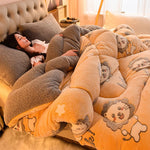 Plush Quilt Duvet - Double Thickened Cotton Comfort  Clean Vanilla Store
