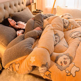 Plush Quilt Duvet - Double Thickened Cotton Comfort  Clean Vanilla Store