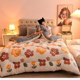 Plush Quilt Duvet - Double Thickened Cotton Comfort  Clean Vanilla Store